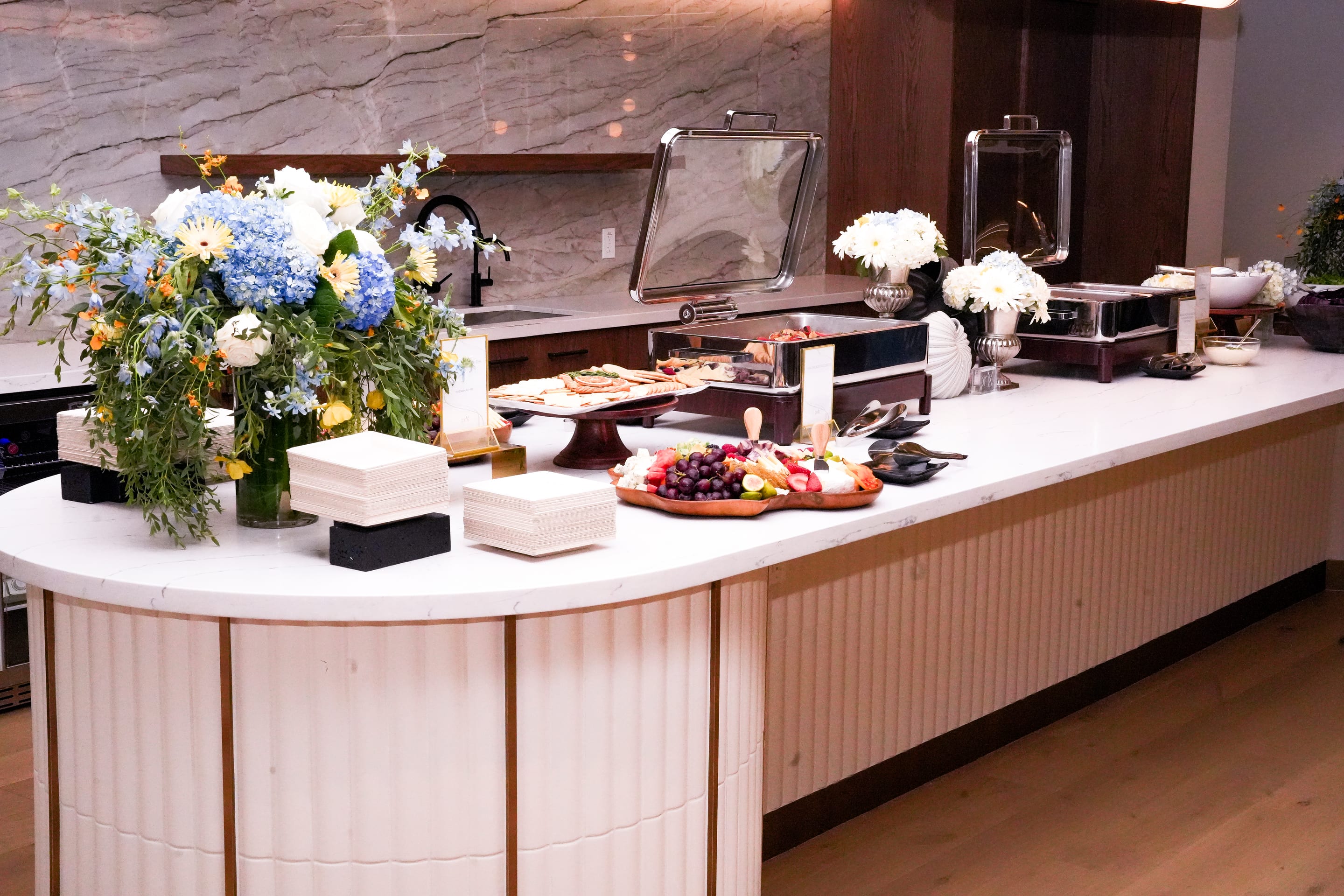 Buffet station at a corporate lunch