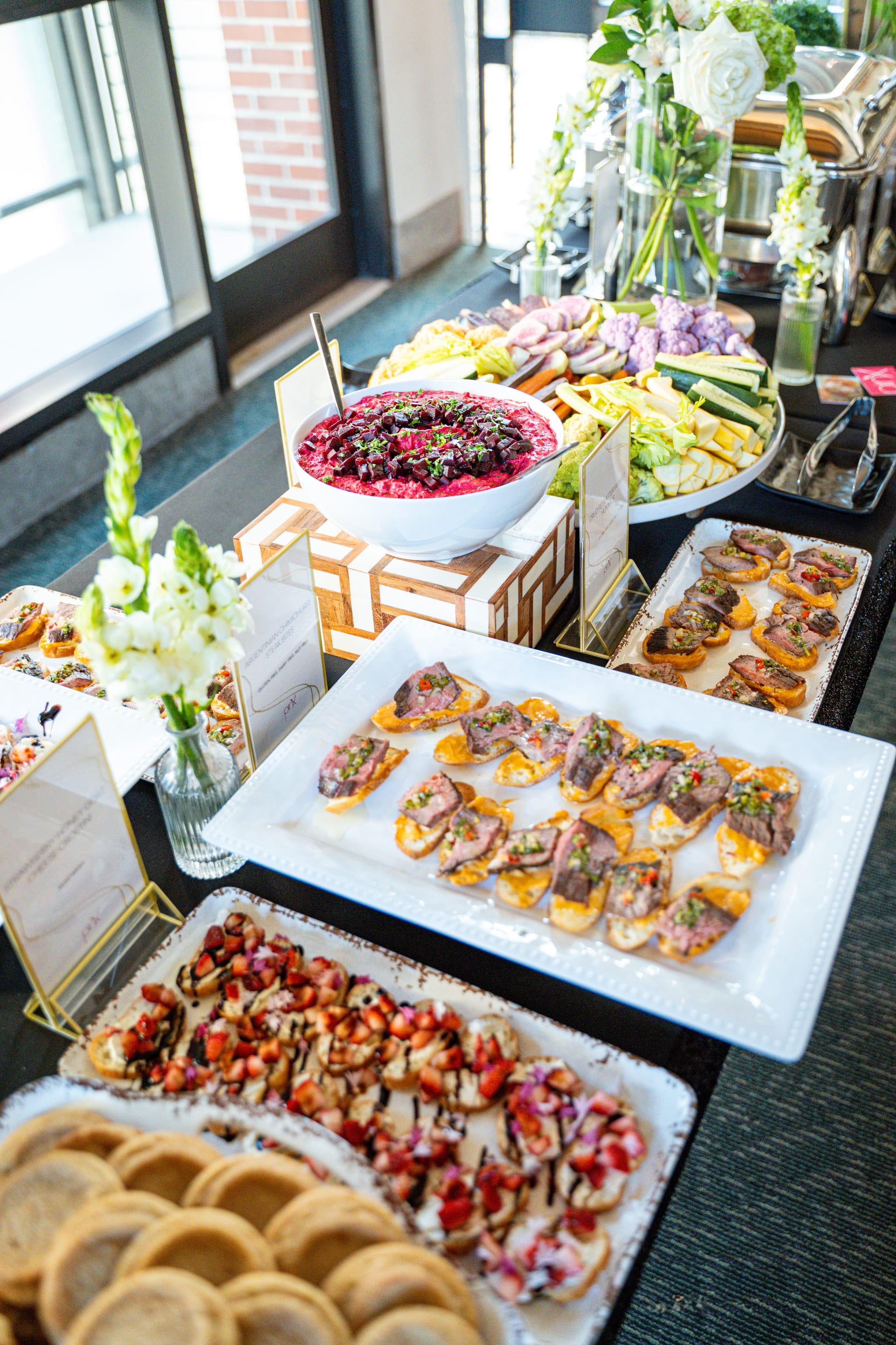 Tablescape dressed for a corporate dinner