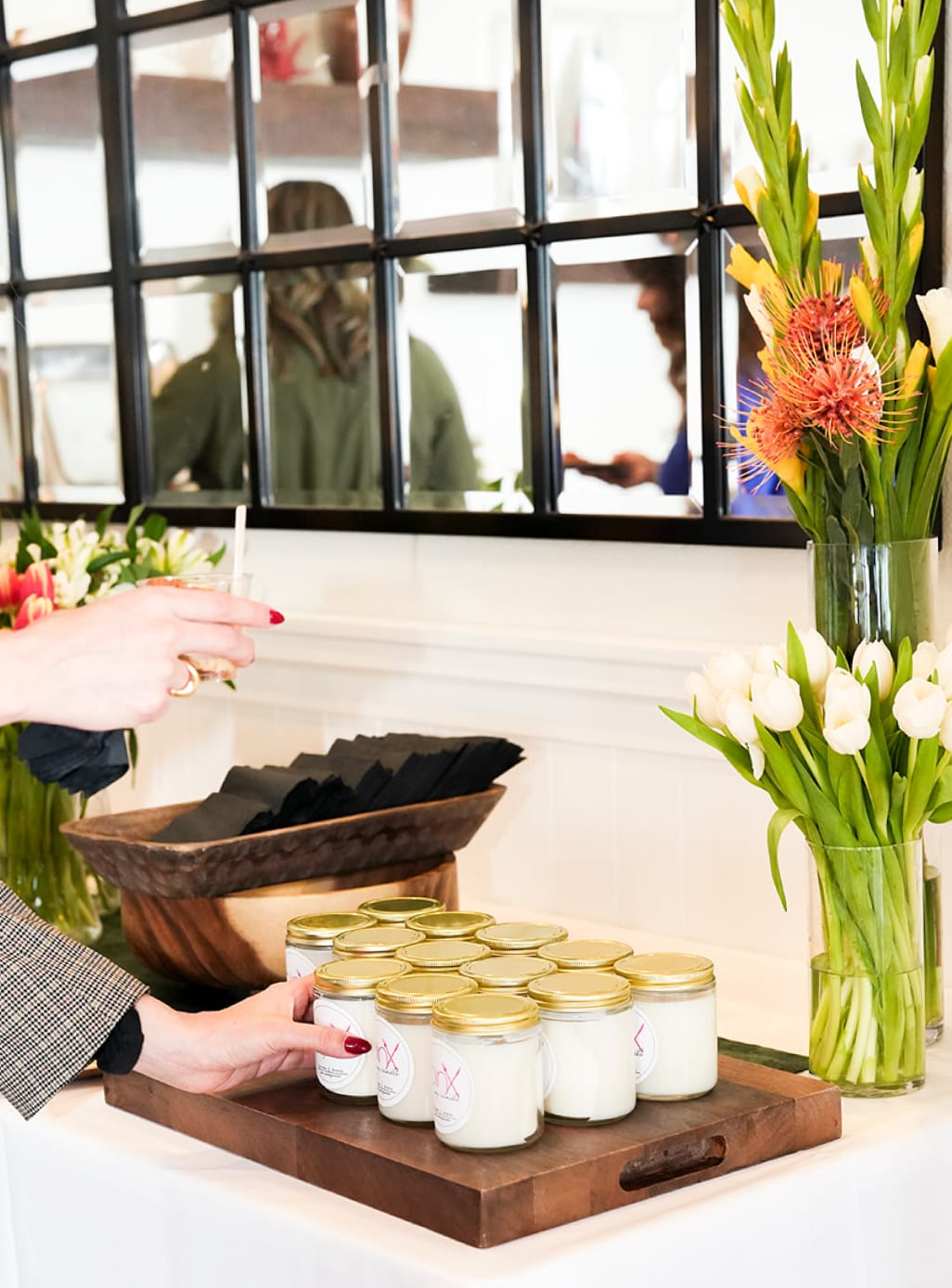 Cocktail hour service between ceremony and reception